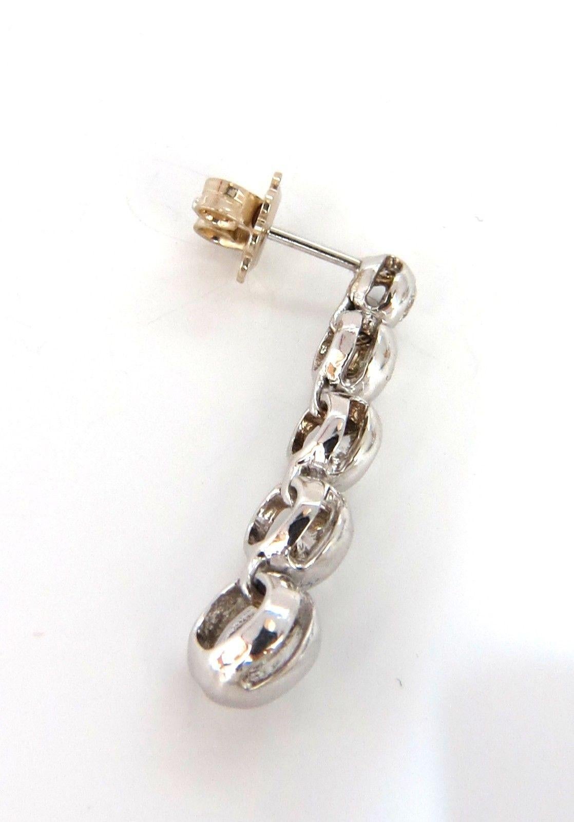 Round Cut 2.04 Carat Natural Round Diamonds Bezel Flush Five-Tier Dangle Earrings Jazz For Sale