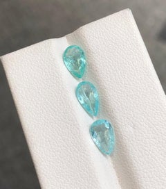 2.04 Carat Neon Blue Natural Paraiba Tourmaline Pear Cut Loose Gemstone Parcel