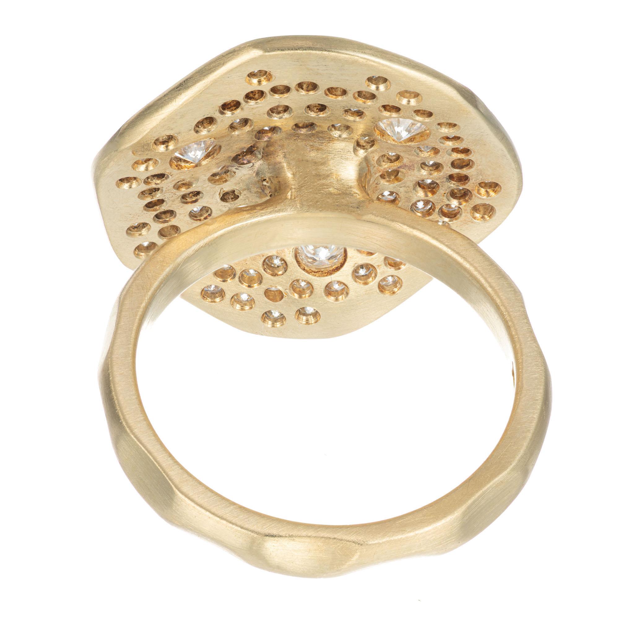 Women's  2.04 Carat Pave Diamond Asymmetrical Cocktail Ring For Sale