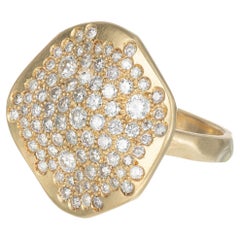 2.04 Carat Pave Diamond Asymmetrical Cocktail Ring
