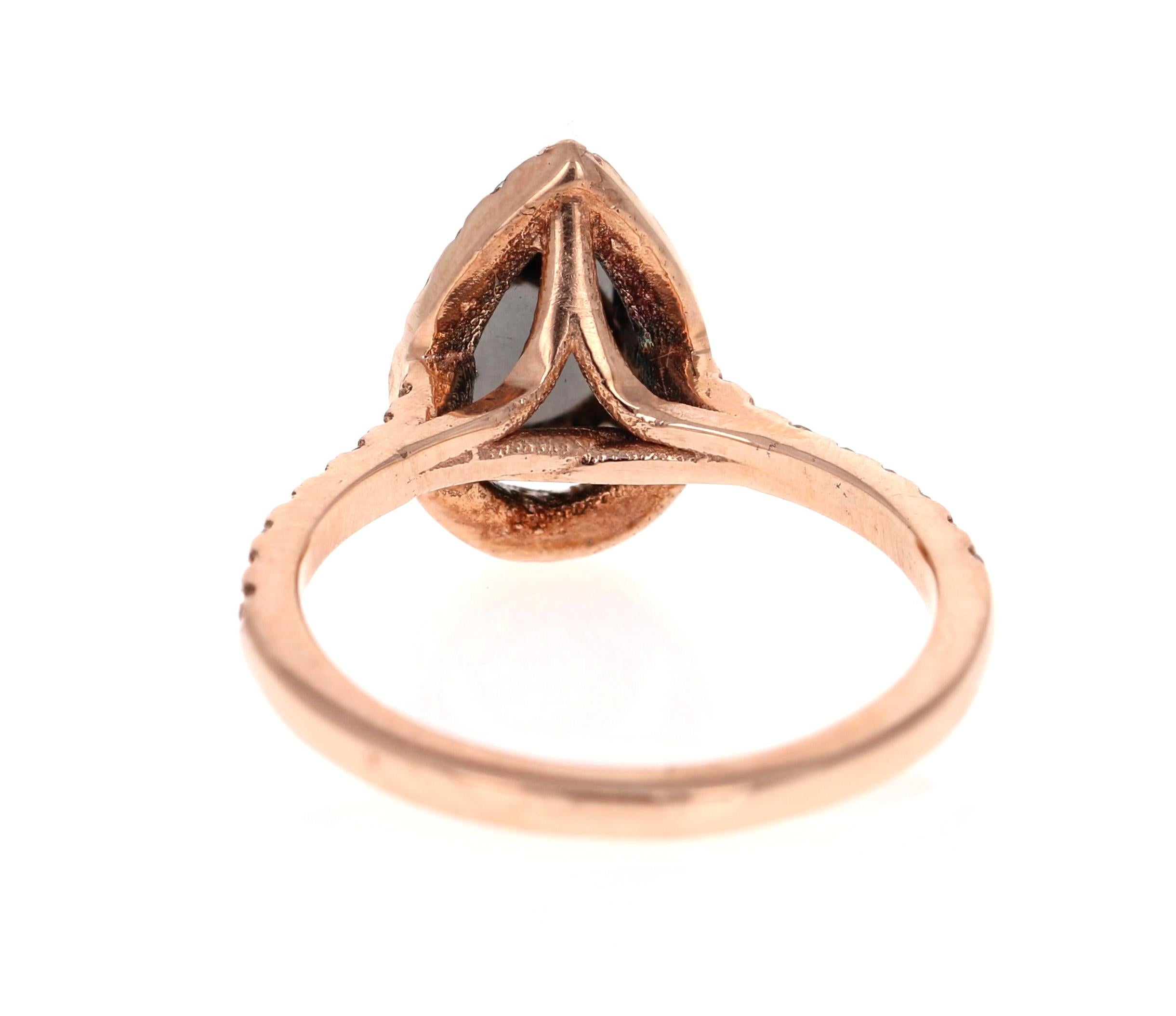 black diamond rose gold engagement rings