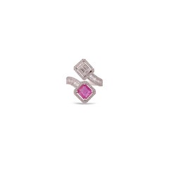 2.04 Carat Pink Sapphire and Diamond Ring in 18 Karat  Gold