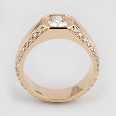 2.04 Carat Reclaimed Natural Diamond Men's Yellow Gold Signet Ring