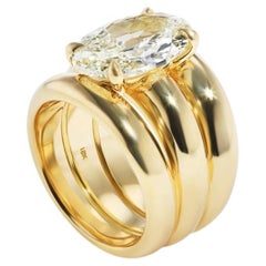 2.04 Carat Round Brilliant Statement Brilliant White 14K Gold Modern Nobility