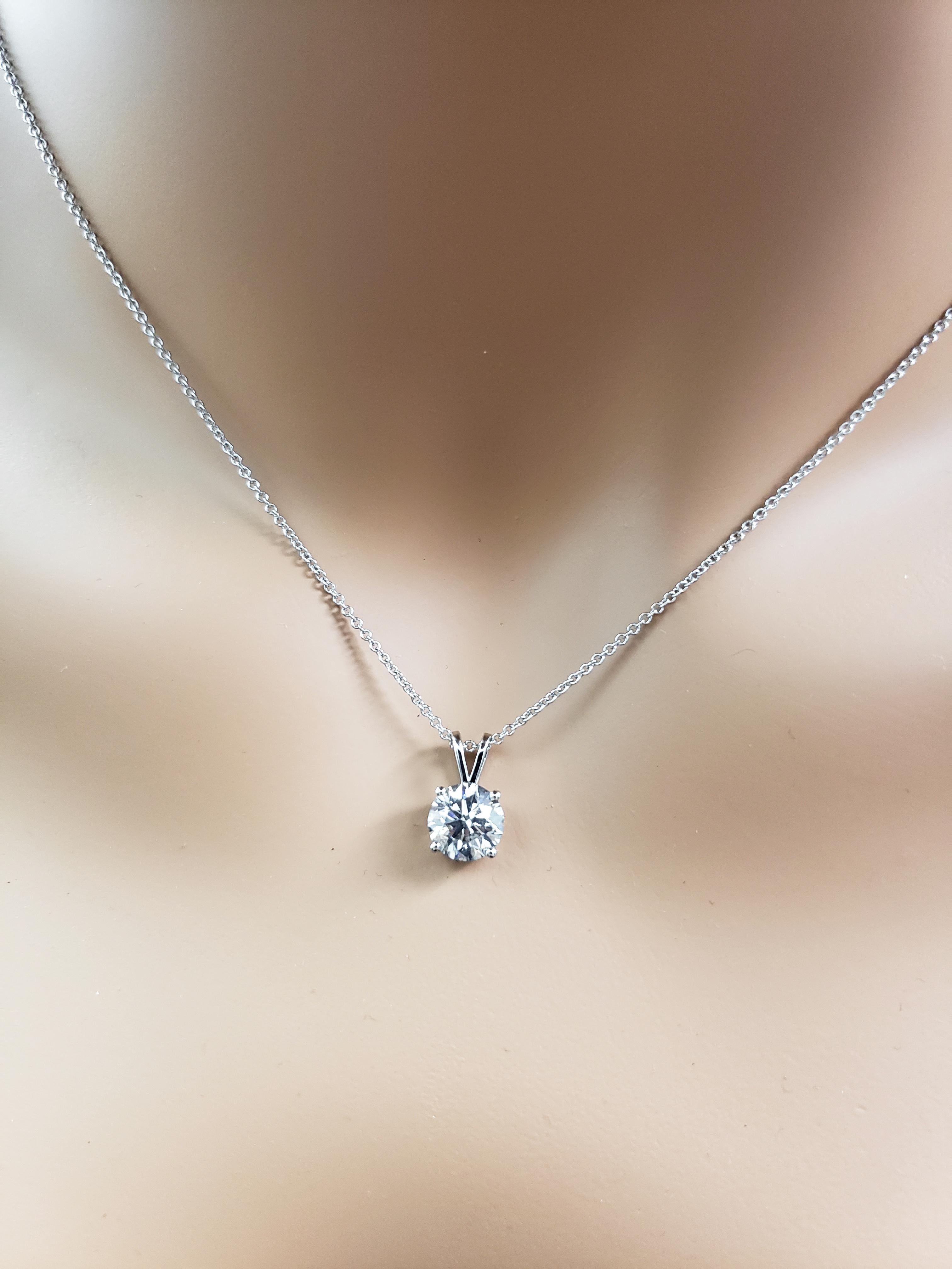 2.04 Carat Round Diamond Solitaire Pendant Necklace at 1stDibs