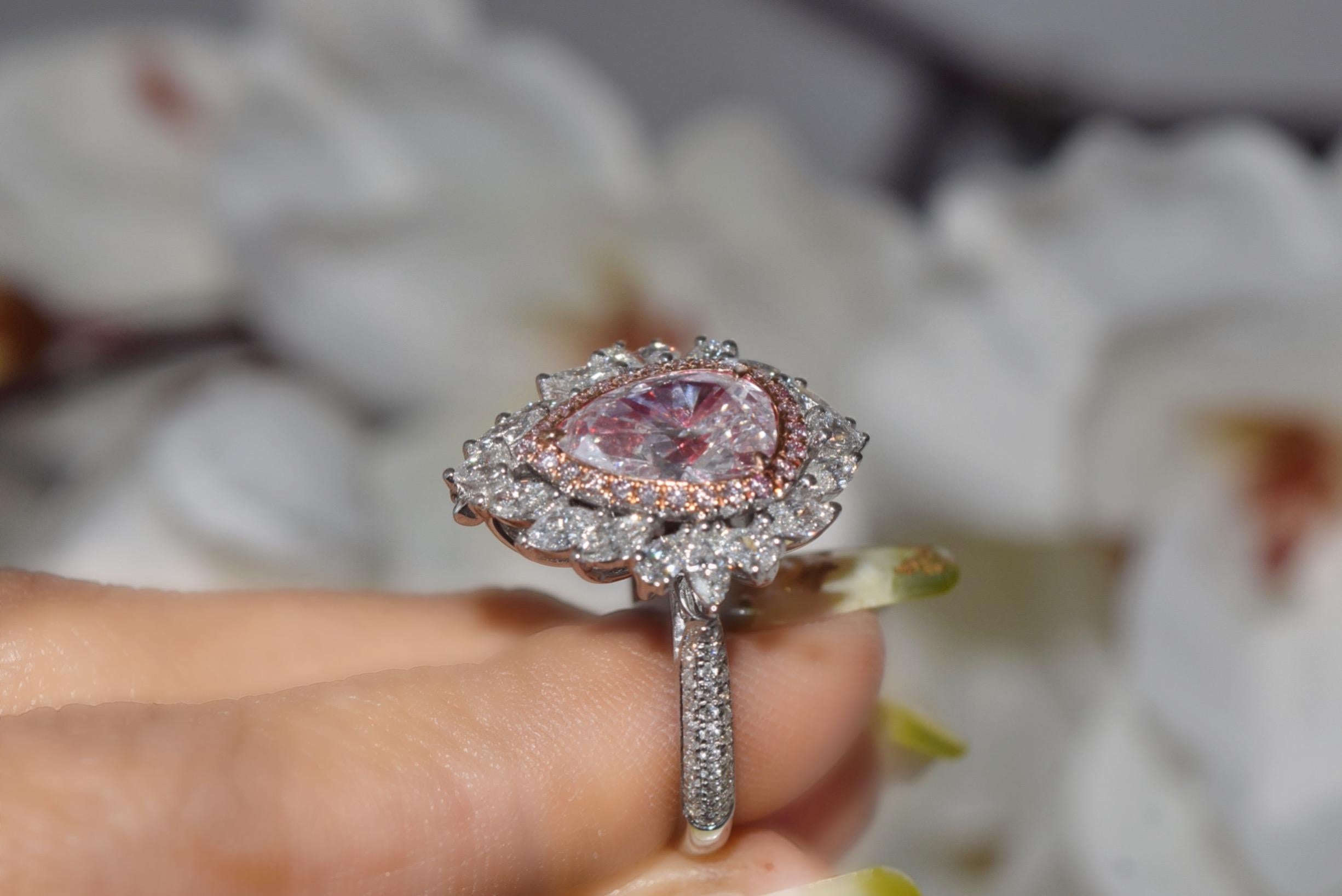 2,04 Karat Sehr Light Pink Diamond Ring & Anhänger Convertible CGL zertifiziert im Zustand „Neu“ im Angebot in Kowloon, HK