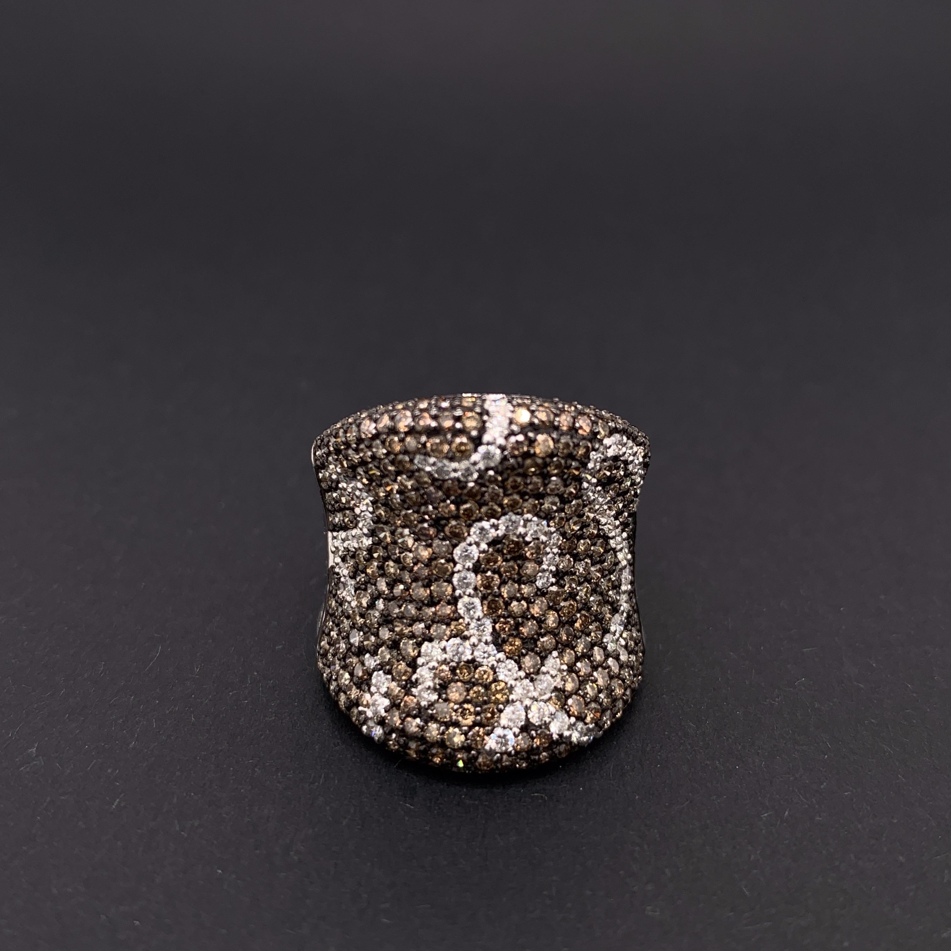 2.04 Carat Fancy Brown Diamond Cocktail Ring In New Condition In Richmond, BC