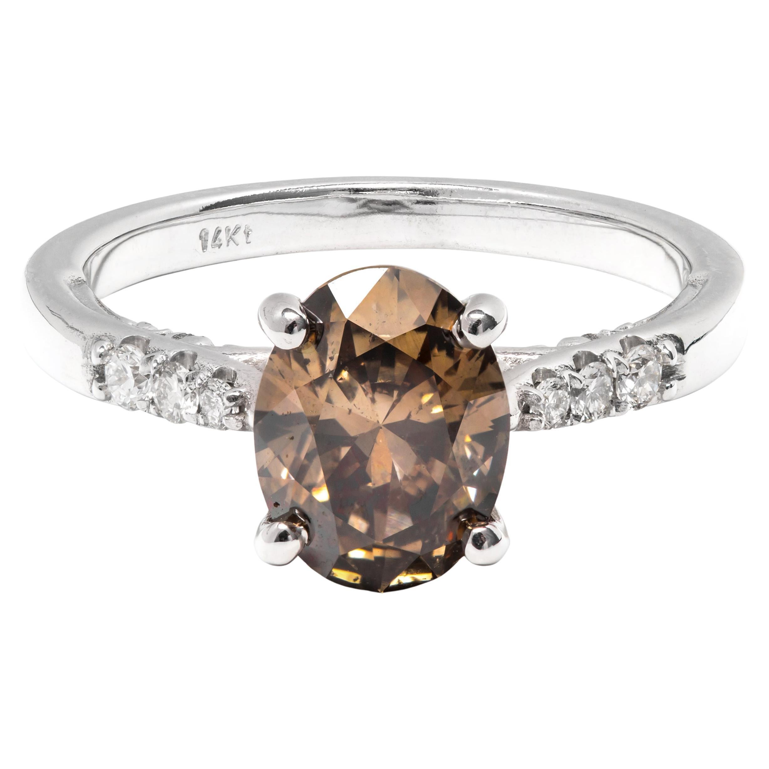 Natural Brown Color Diamond Ring Newtique For Sale at 1stDibs