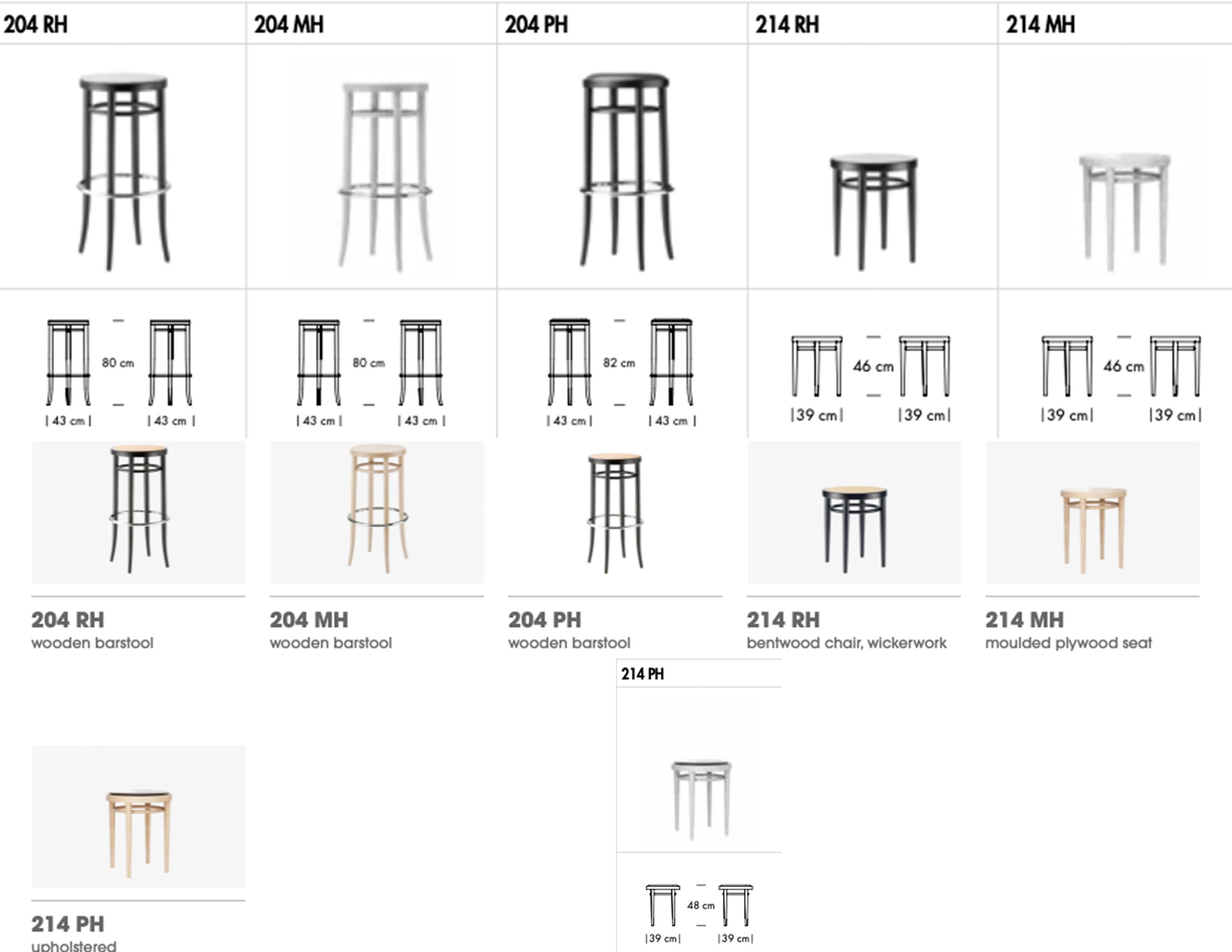 RANGE 204
Bentwood meets tubular steel in this classic among the barstools: the legs of the stool are produced from beechwood in the traditional bending process while a tubular steel ring lends additional stability to the barstool and serves as a