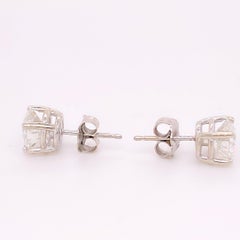 2.04 Carat Round Brilliant Diamond Stud Earrings 14 Karat White Gold