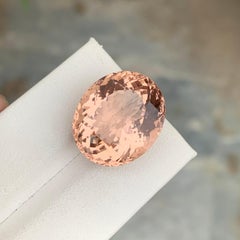 20.40 Carat Natural Peach Color Loose Morganite Oval Shape Gemstone For Sell