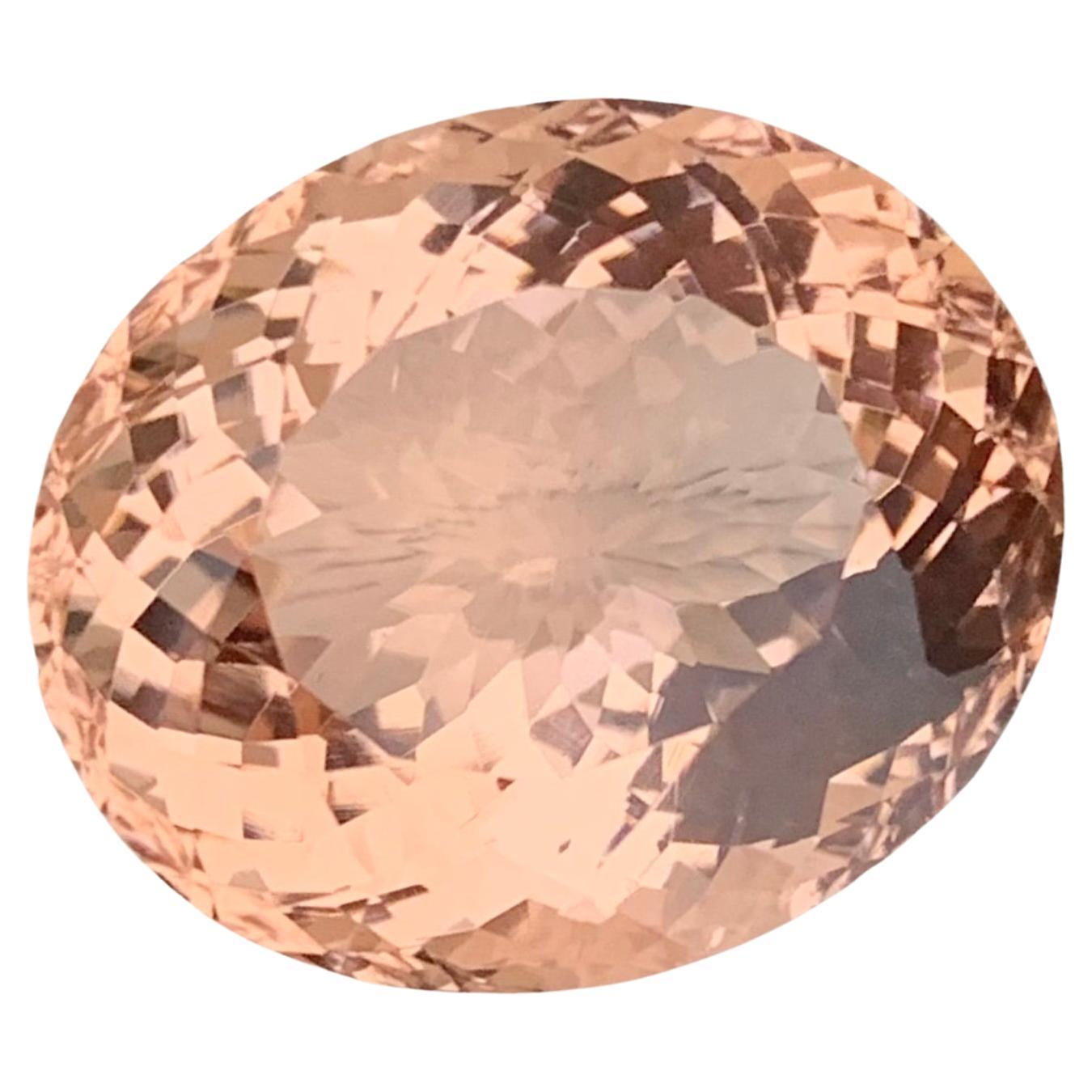 20.40 Carat Natural Peach Color Loose Morganite Oval Shape Gemstone For Sell For Sale