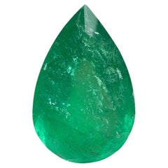 Grande émeraude verte colombienne taille poire de 20,43 carats 24x16, pierre de naissance de mai rare