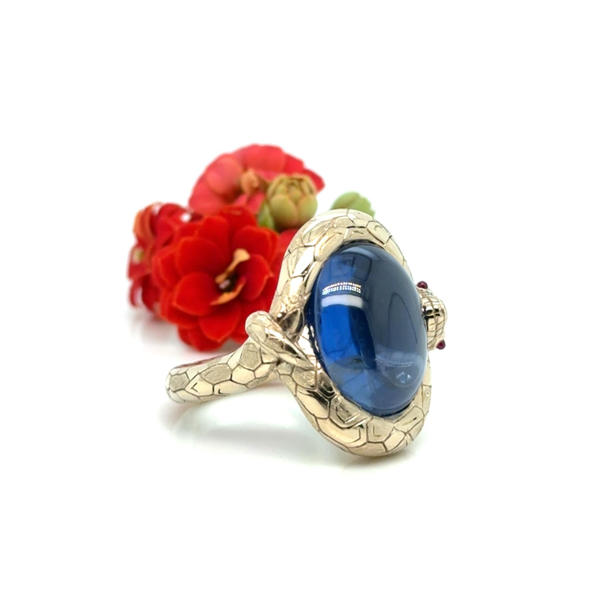 Cabochon 20.43 Carat Sapphire Ring For Sale