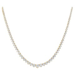20.45 Carat Diamond Riviera 18k Gold Necklace