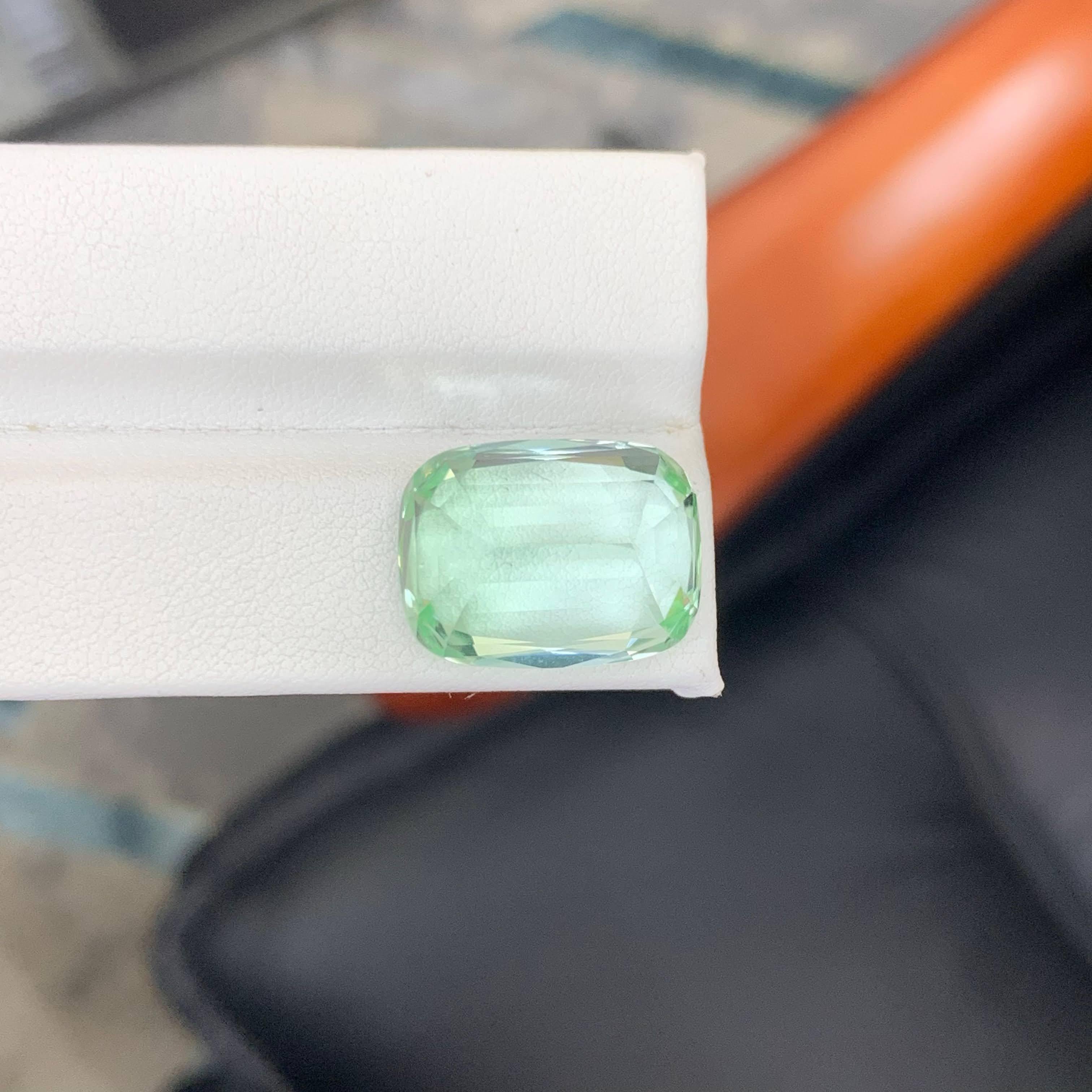 20,45 Karat Natürlicher loser hellgrüner Turmalin Cushion-Schliff Afrika Edelstein im Angebot 4