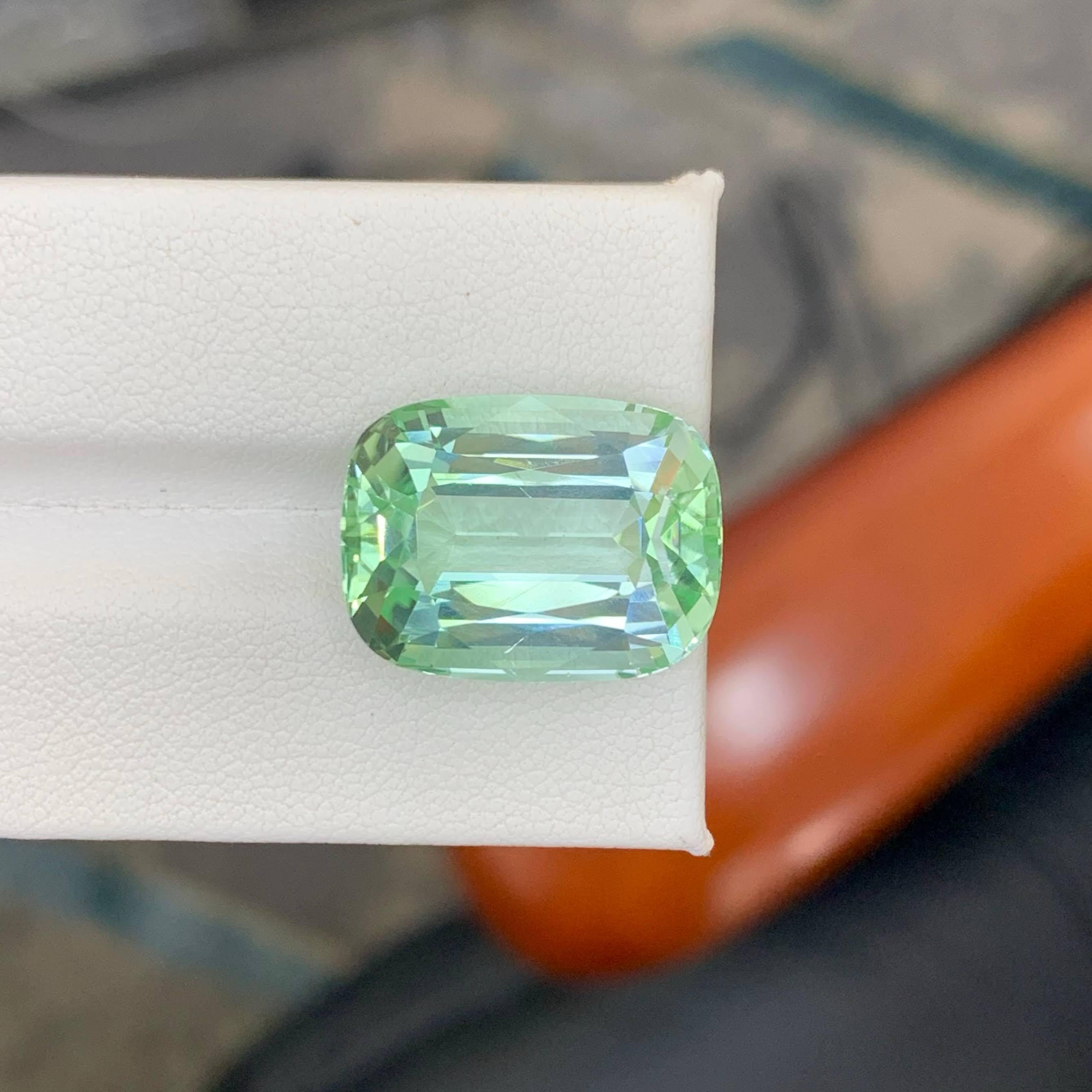 Gewicht 20,45 Karat 
Abmessungen 18,5x13,9x10,1mm
Behandlung Keine 
Herkunft Afrika 
Klarheit VVS 
Form Schnitt Kissen 




Dieser 20,45 Karat große natürliche, lose hellgrüne Turmalin strahlt einen sanften, erfrischenden Grünton mit hervorragender