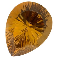 Antique 20.45 Carat Natural Loose Pear Shape Citrine Gemstone Laser Cut For Jewelry 