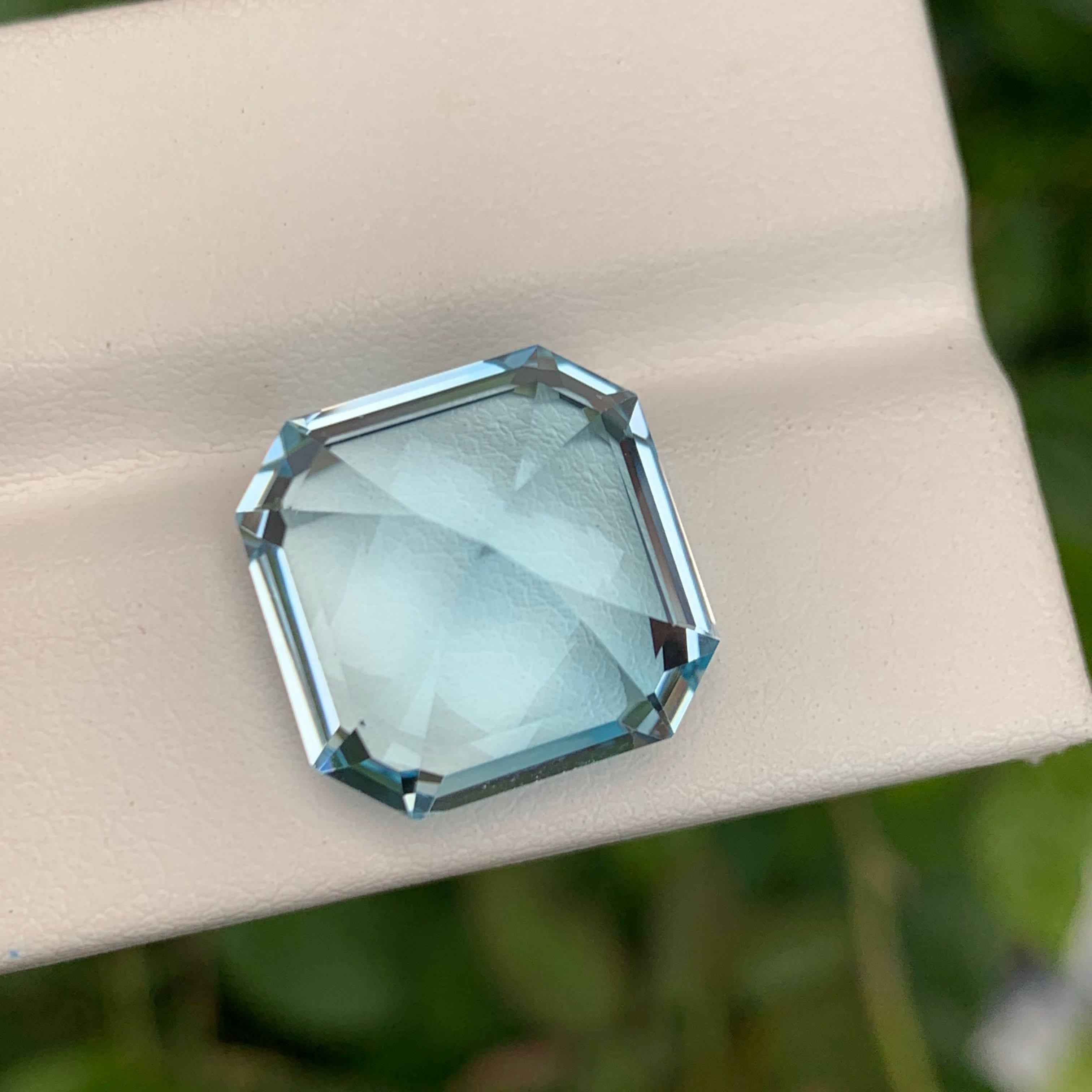 20,45 Carati di Topazio Blu Svizzero Naturale Sciolto Taglio Asscher Gemma del Madagascar in vendita 5