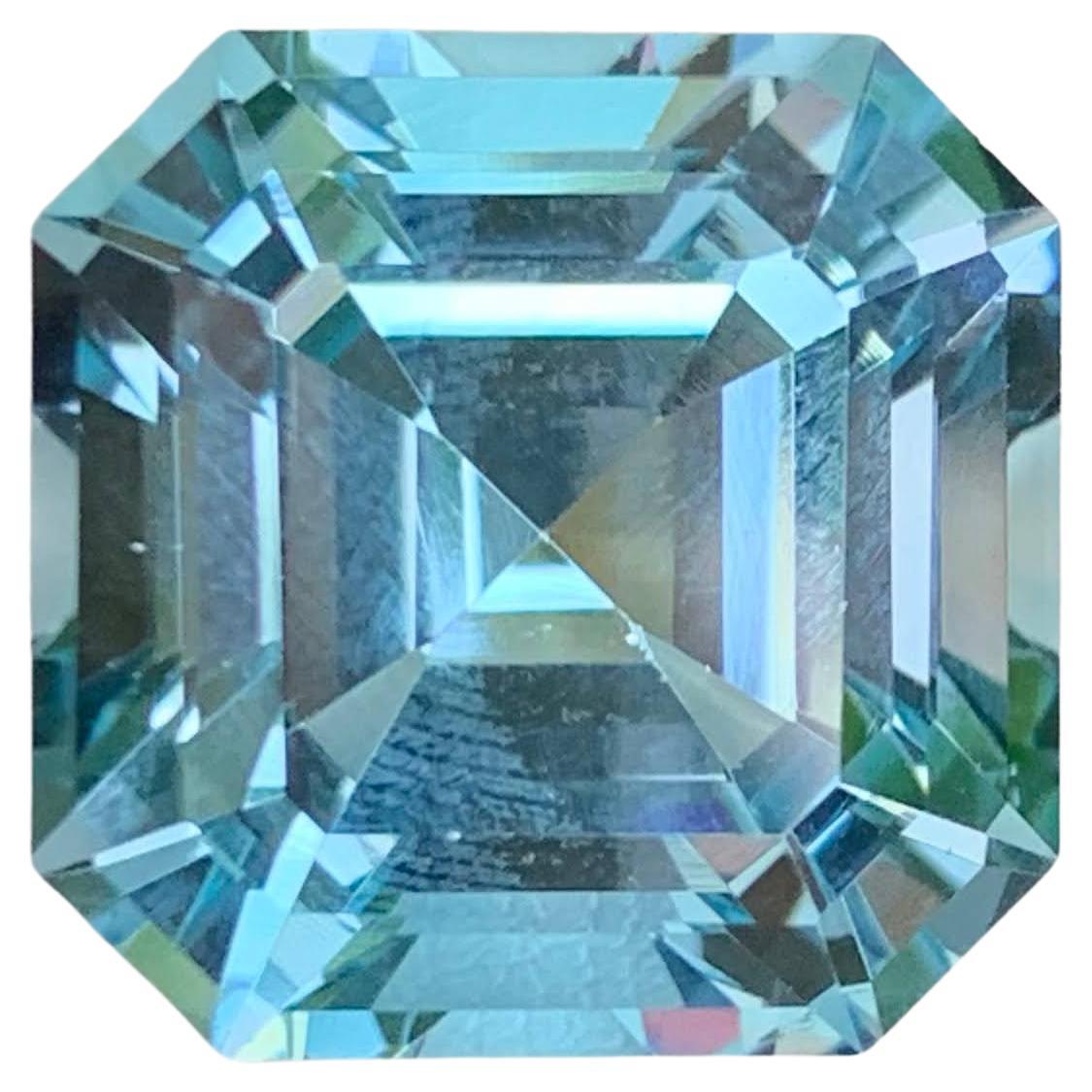 20,45 Carati di Topazio Blu Svizzero Naturale Sciolto Taglio Asscher Gemma del Madagascar