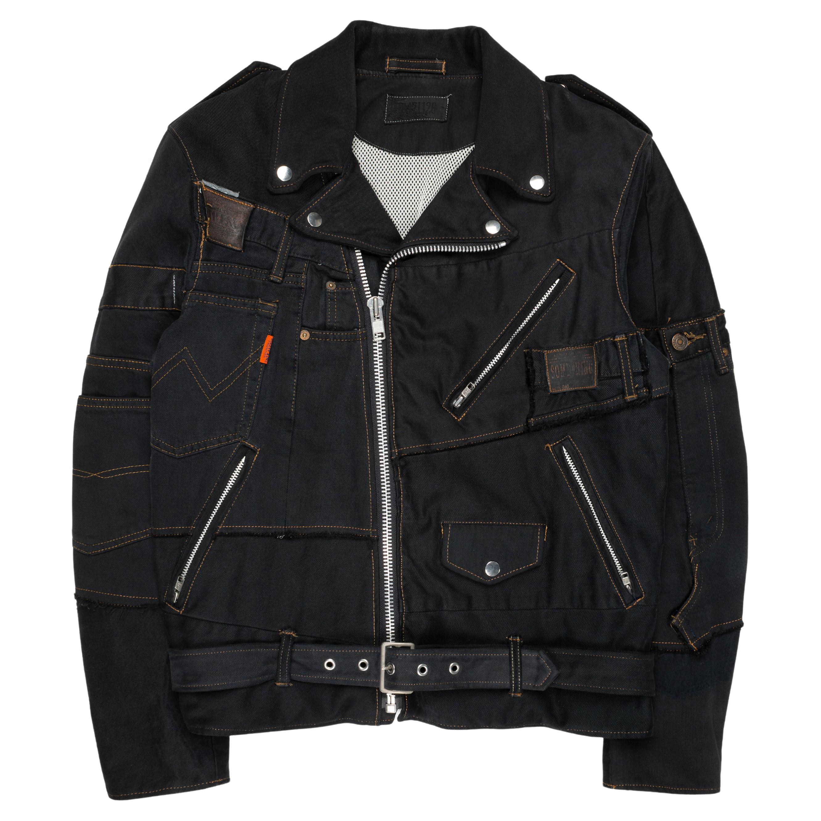 20471120 AW2000 Reconstructed Denim Rider Jacket