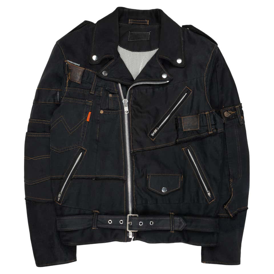 20471120 AW2000 Reconstructed Denim Rider Jacket at 1stDibs