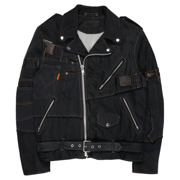 20471120 AW2000 Reconstructed Denim Rider Jacket at 1stDibs 