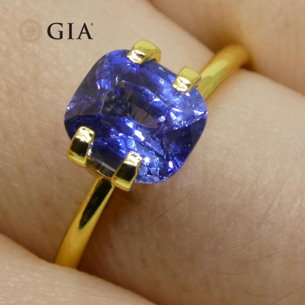Zafiro azul en cojín de 2.04 ct Certificado GIA Sri Lanka 9