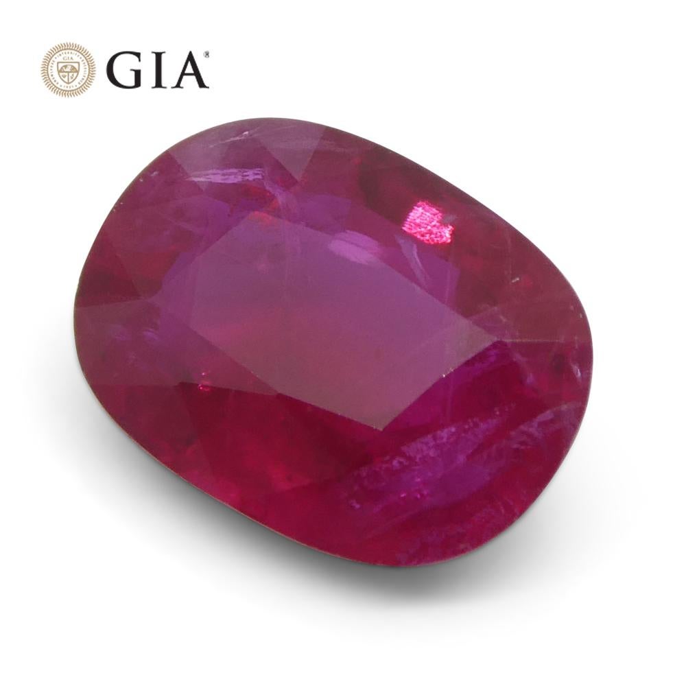 2.04ct Coussin Rubis Vivid Rouge Certifié GIA Mozambique en vente 7
