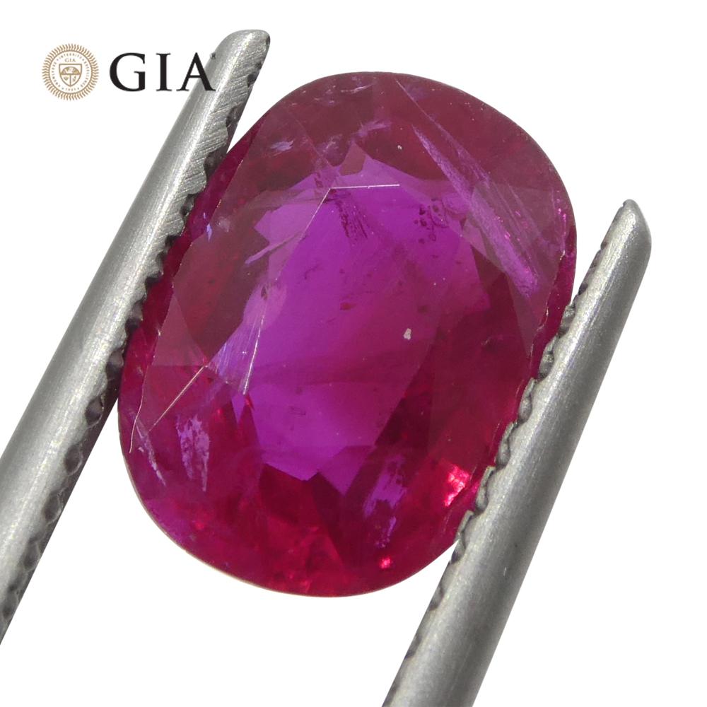 2.04ct Cushion Vivid Red Ruby GIA Certified Mozambique   In New Condition For Sale In Toronto, Ontario