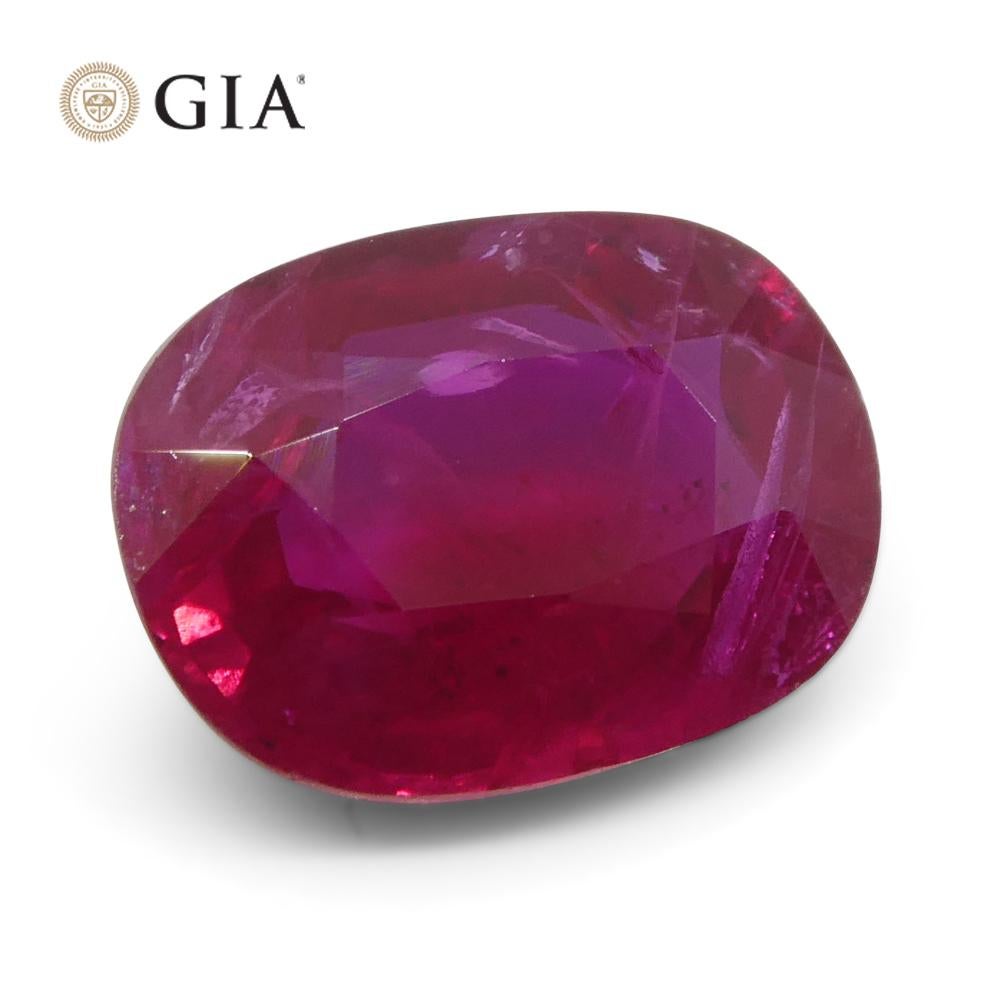 2.04ct Cushion Vivid Red Ruby GIA Certified Mozambique   For Sale 2