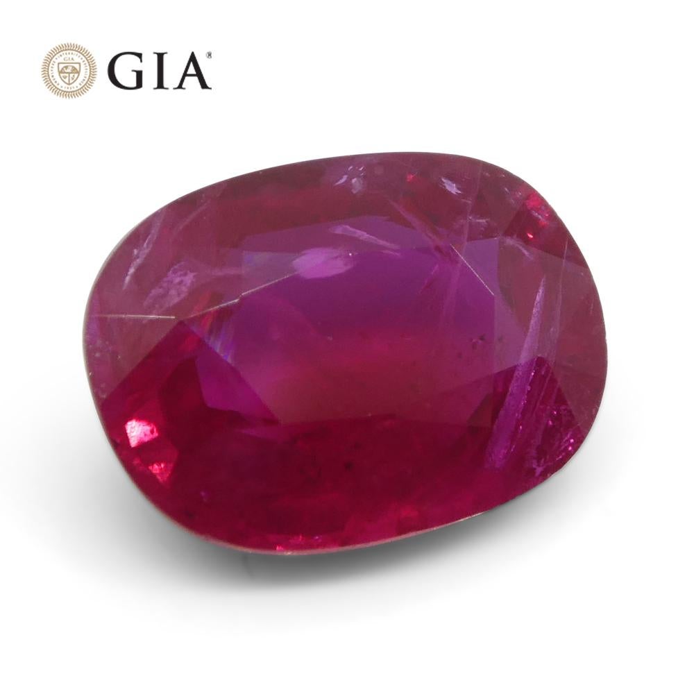 2.04ct Coussin Rubis Vivid Rouge Certifié GIA Mozambique en vente 4
