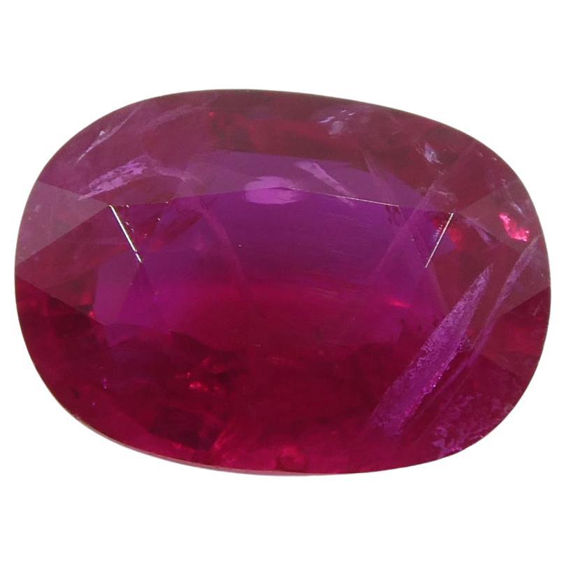 2.04ct Cushion Vivid Red Ruby GIA Certified Mozambique   For Sale