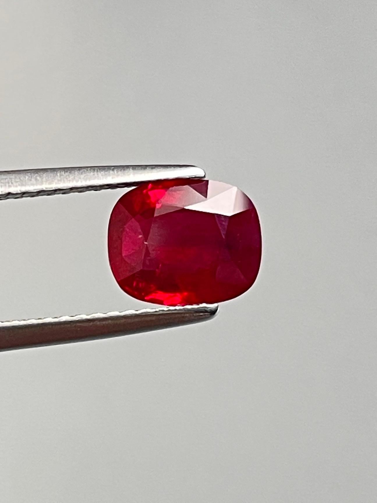 2.04Ct GRS Certificate Natural No heated Ruby Burma Pigeon Blood Color ...