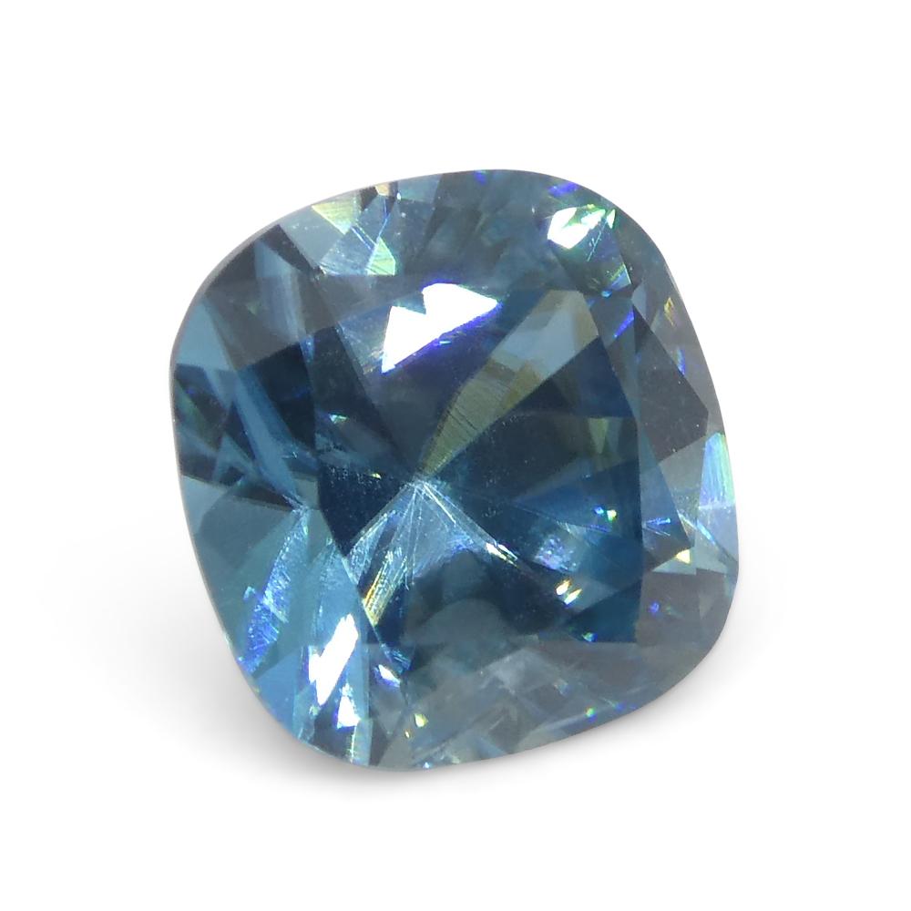 2.04 Karat natürlicher Erdgestein Mined Square Cushion Master Brillantschliff Blauer Zirkon von im Angebot 7