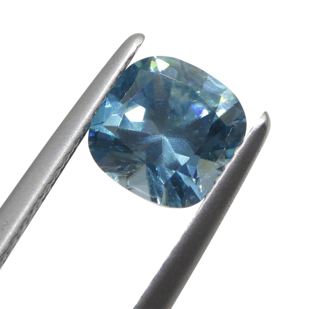 2.04 Karat natürlicher Erdgestein Mined Square Cushion Master Brillantschliff Blauer Zirkon von im Zustand „Neu“ im Angebot in Toronto, Ontario
