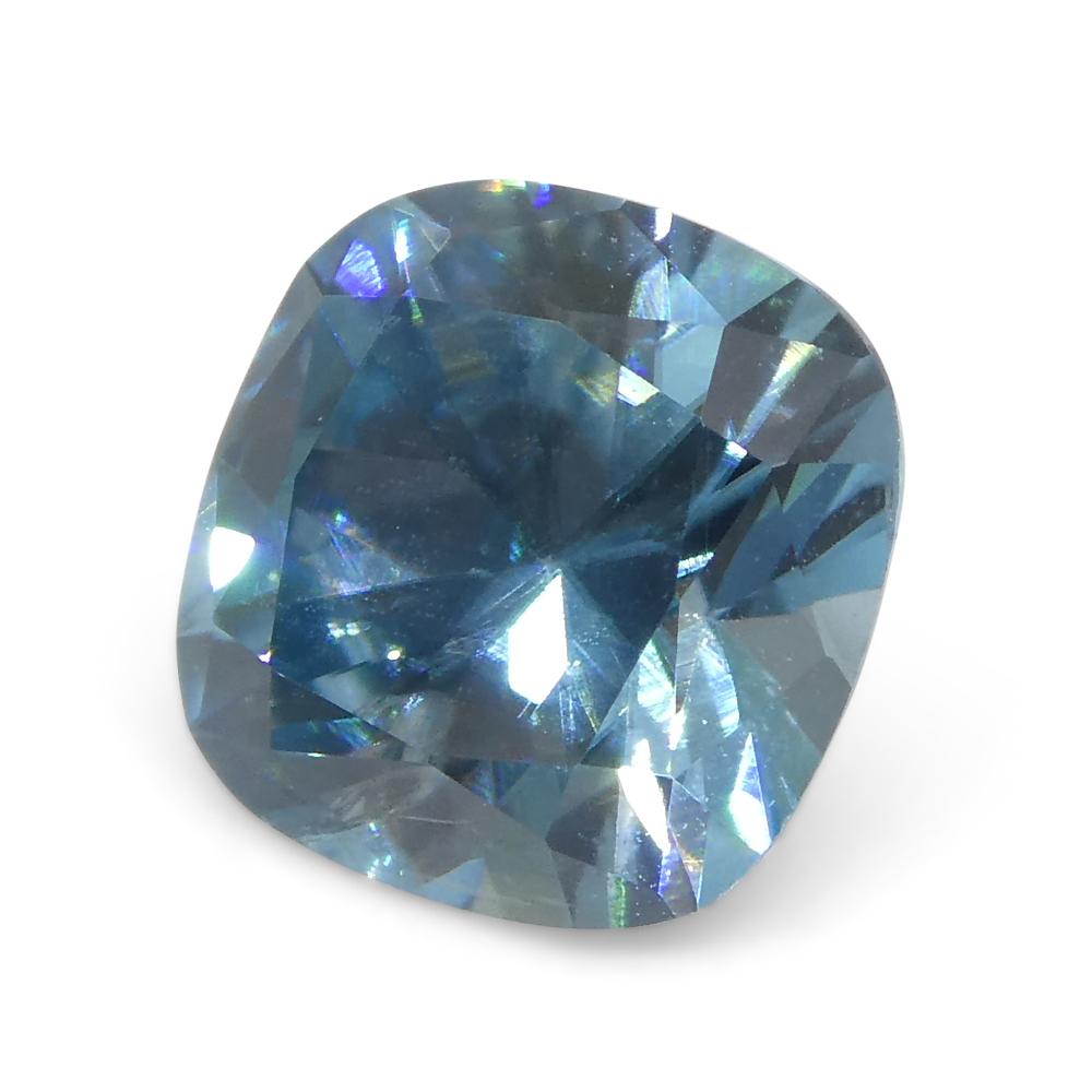 2.04 Karat natürlicher Erdgestein Mined Square Cushion Master Brillantschliff Blauer Zirkon von im Angebot 1