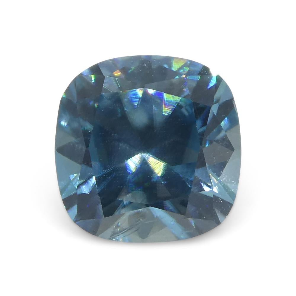 2.04 Karat natürlicher Erdgestein Mined Square Cushion Master Brillantschliff Blauer Zirkon von im Angebot 3