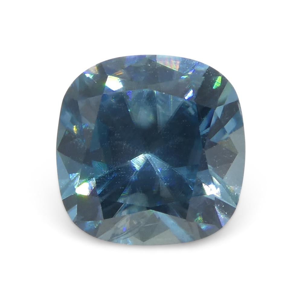 2.04 Karat natürlicher Erdgestein Mined Square Cushion Master Brillantschliff Blauer Zirkon von im Angebot 4