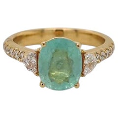 2.04ct Vivid Neon Blue-Green Paraiba Tourmaline Ring 18K Gold GIA Cert.
