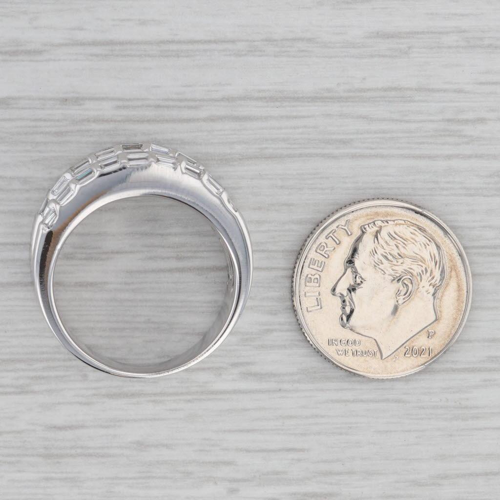 2.04ctw Diamond 18k White Gold Band Size 6.75 Ring en vente 1