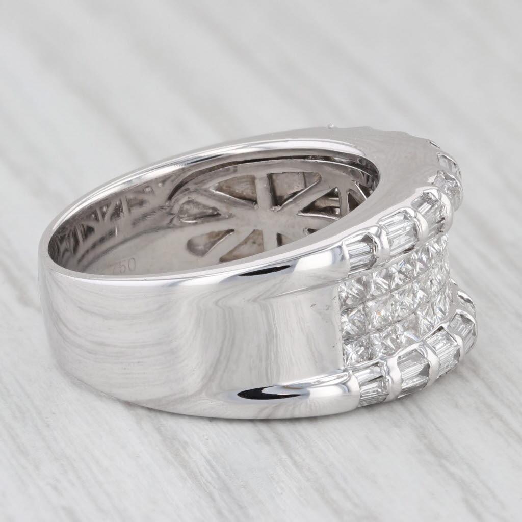 2.04ctw Diamond 18k White Gold Band Size 6.75 Ring en vente 3