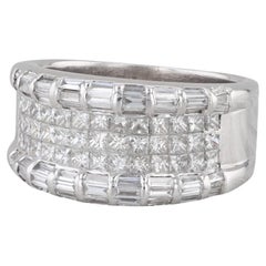 Anello con diamante da 2,04 carati in oro bianco 18 carati misura 6,75
