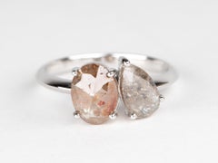 2.04ctw Salt and Pepper Diamond Toi et Moi Ring 14K White Gold R6699