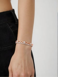 2.05 Carat Baguette & Round Diamond Bangle Bracelet 18 Karat Rose Gold Jewelry