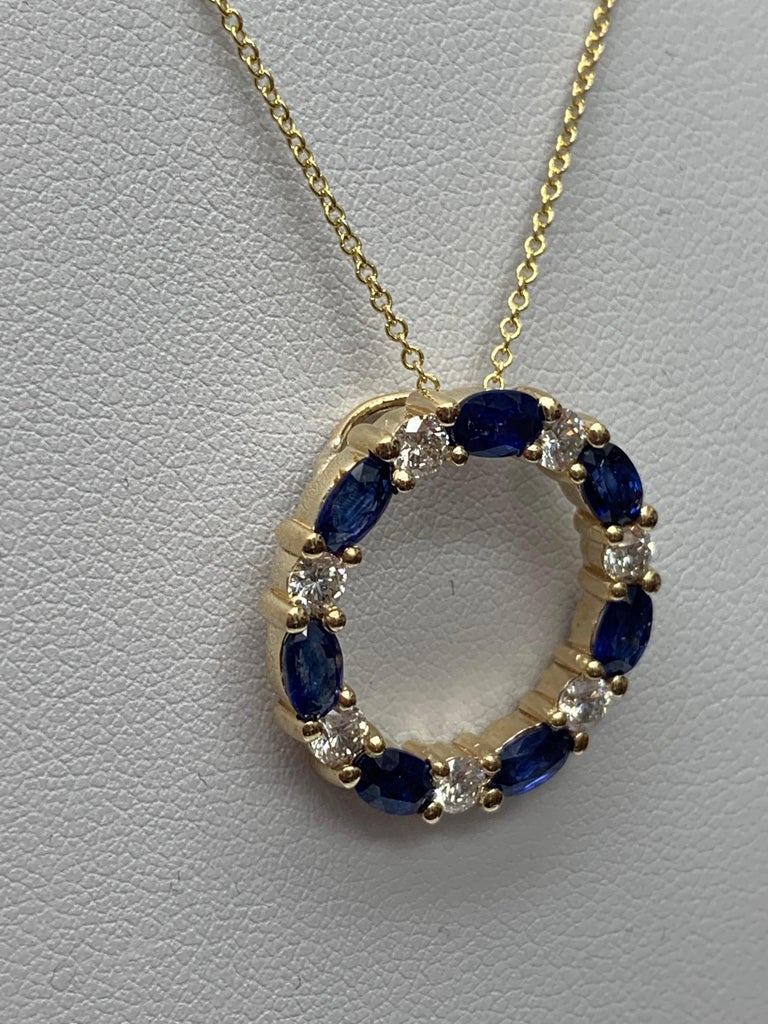 Circle Gold Pendant with Crystal