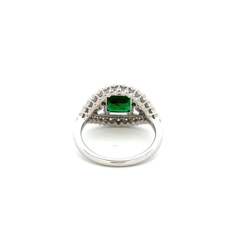 Esmeralda y diamante de 2,05 quilates Anillo de cóctel vintage de oro Corte mixto en venta