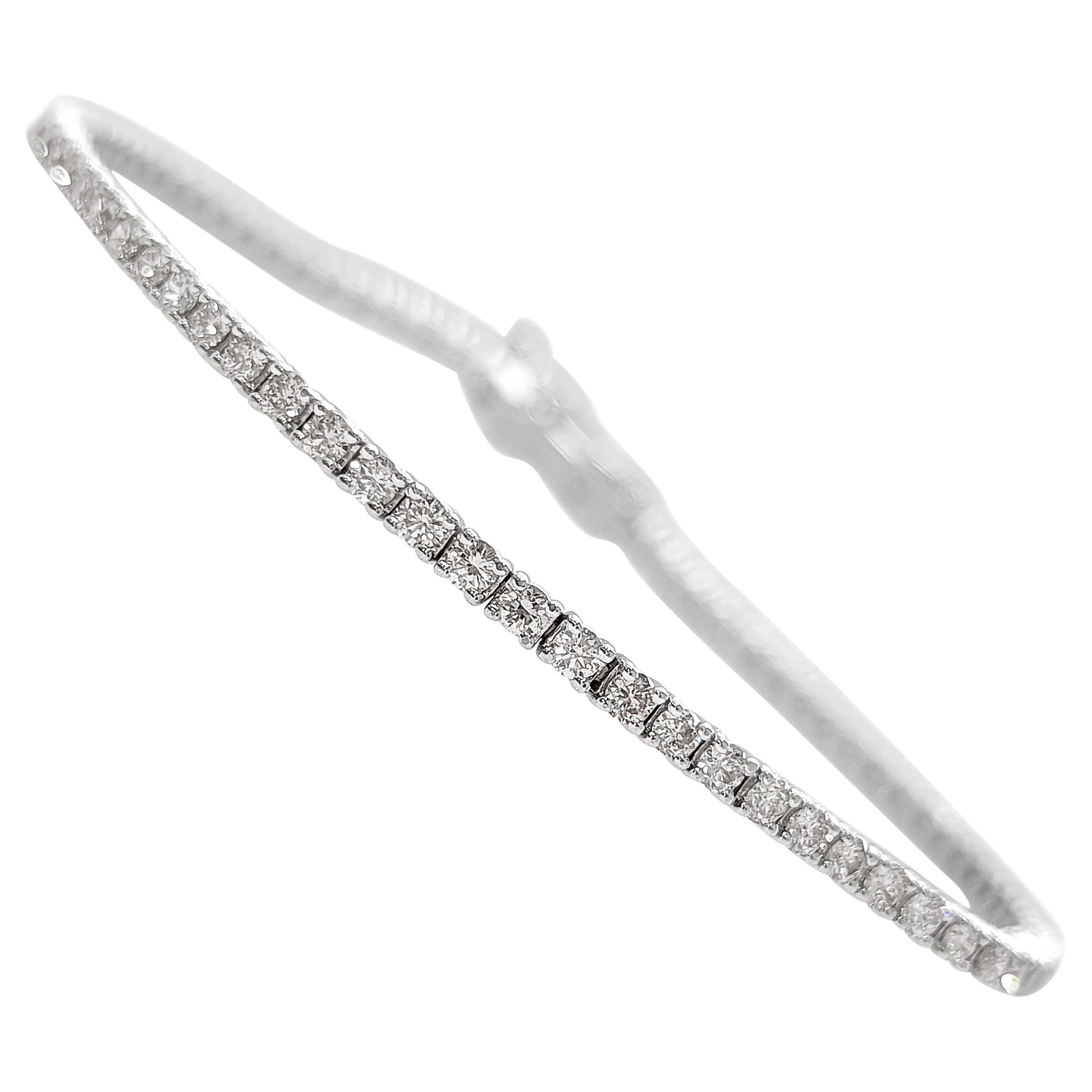 2.05 Carat F-I VS1-SI2 Diamond Tennis Riviera, 14 Kt. White Gold, Bracelet