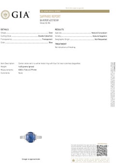 2.05 Carat GIA Certified Platinum Ceylon Cabochon Sapphire Ring