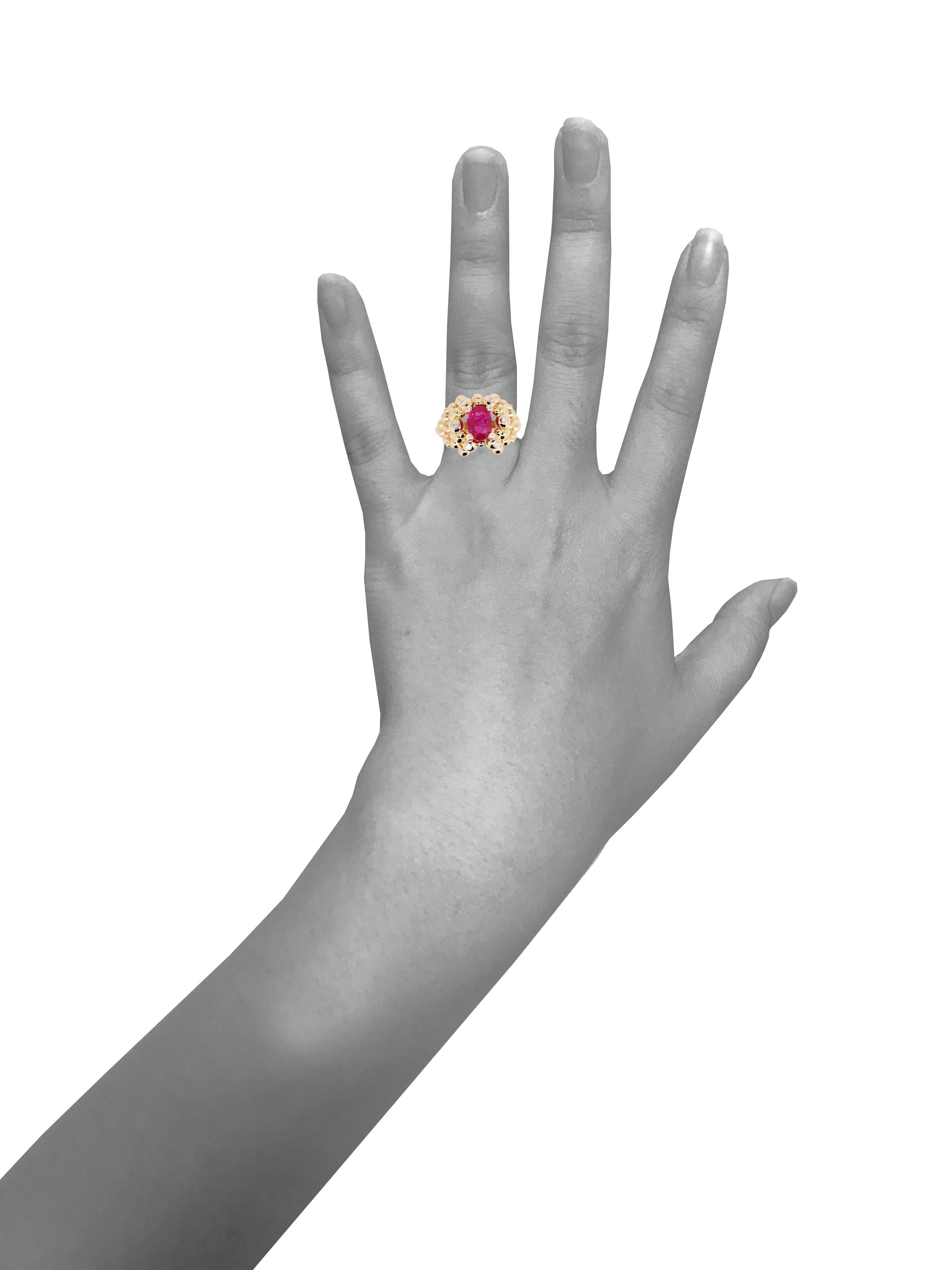 Oval Cut MAIKO NAGAYAMA 2.05 Carat Natural Burma Ruby Contemporary Engagement Ring For Sale